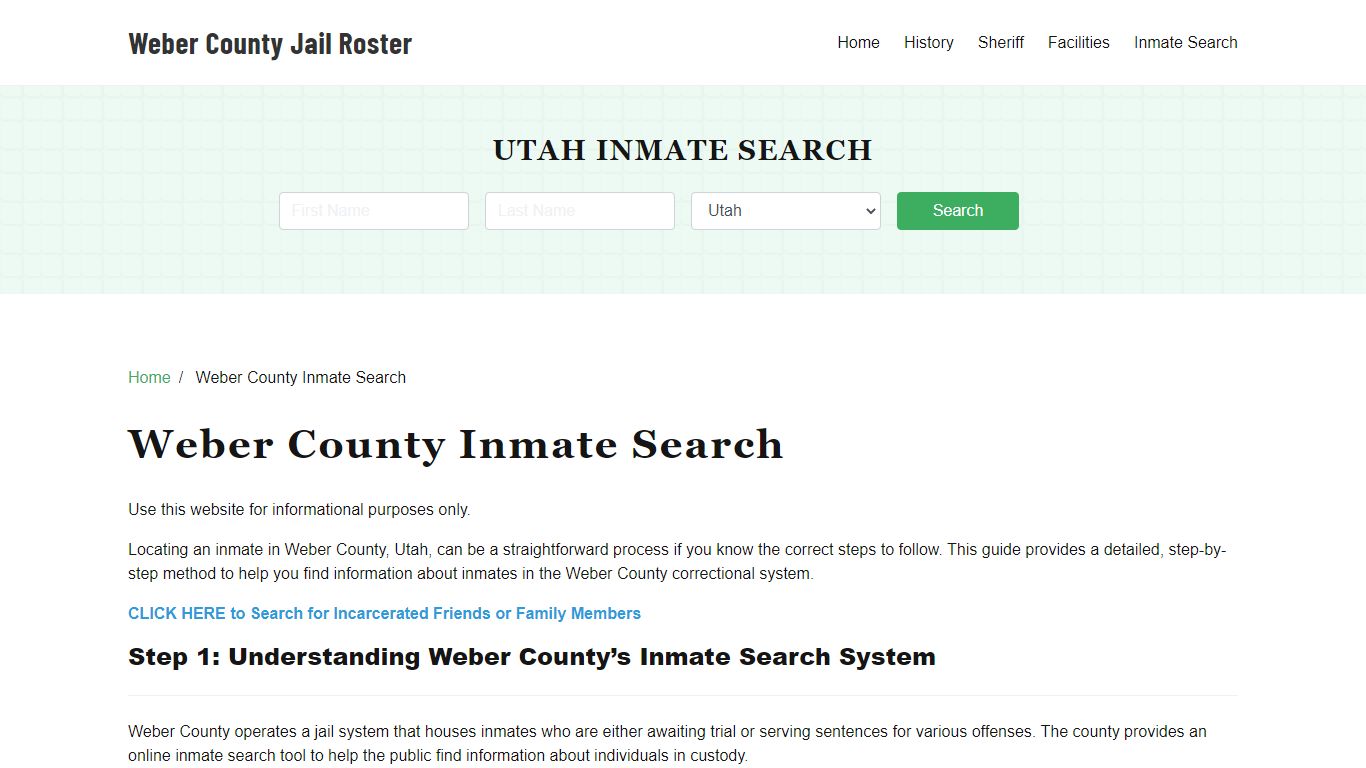 Weber County, UT Detainee Lookup